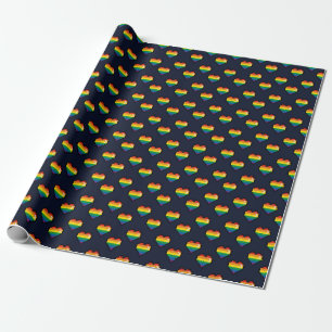 Papier Cadeau Motif de coeur Rainbow 8 Bit
