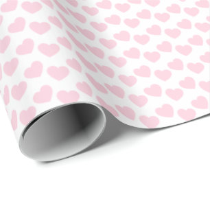 Papier Cadeau Motif de coeur rose pâle sur papier d'enveloppemen