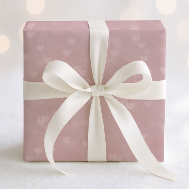 Papier Cadeau Motif de Coeurs Doux et Éparpillés - Rose (Créateur téléchargé)