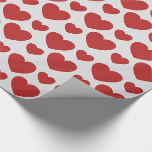 Papier Cadeau Motif de cœurs rouges