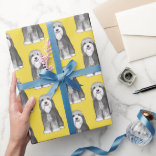Papier Cadeau Motif de collies à poils mignons