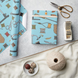 Papier Cadeau Motif de confection de mouches, matériaux et outil