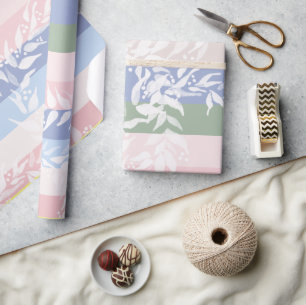 Papier Cadeau Motif de couronne aquarelle pastel et frais lumine