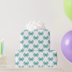 Papier Cadeau Motif de crabe Turquoise marin