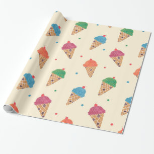 Papier Cadeau Motif de crème glacée d'amusement