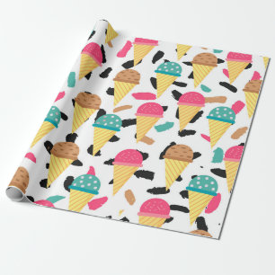 Papier Cadeau Motif de crème glacée mignonne