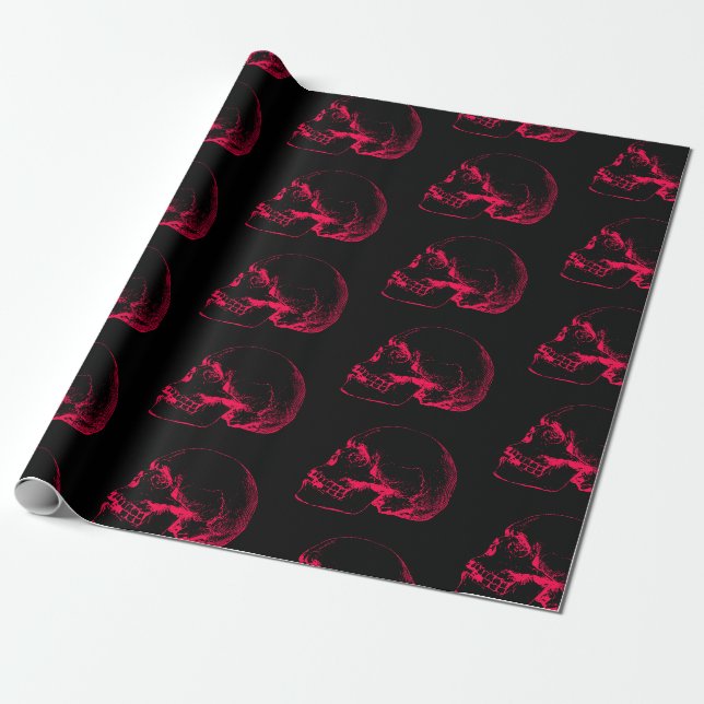 Papier Cadeau Motif de croquis rose (Déroulé)