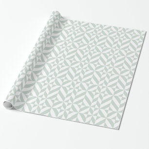Papier Cadeau Motif de cube géométrique cool Mint