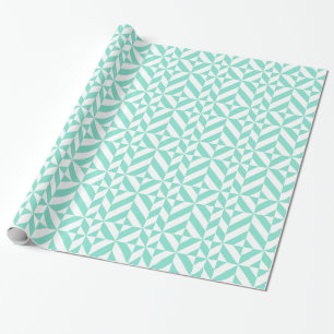 Papier Cadeau Motif de cube géométrique vert Seafoam