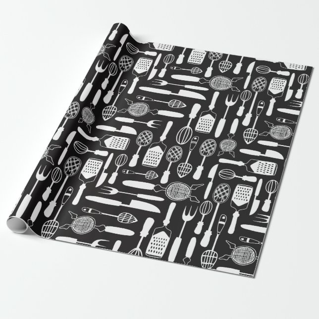 Papier Cadeau Motif de cuisine (Déroulé)