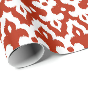 Papier Cadeau Motif de damassé d'Ikat de Marocain, rouge-foncé