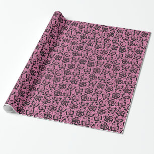 Papier Cadeau motif de dentelle avec des papillons