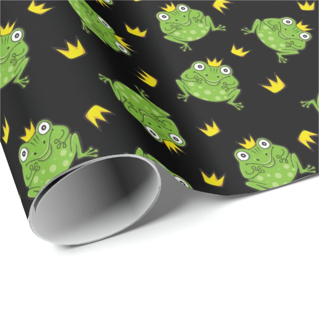 Papier Cadeau Motif de dessin de grenouille (Coin rond)