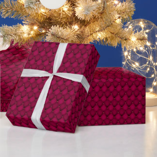 Papier Cadeau Motif de diamants de Bourgogne et d'or