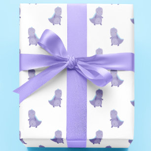 Papier Cadeau Motif de dinosaures de bébé bleu pourpre