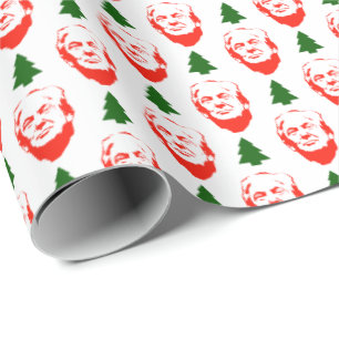 Papier Cadeau Motif de Donald Trump et de Noël d'arbres