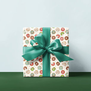 Papier Cadeau Motif de donut   Crème vanille