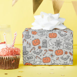 Papier Cadeau Motif de doodle pour les enfants mignons Halloween