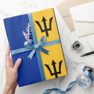 Papier Cadeau Motif de drapeau national de l'île de la Barbade