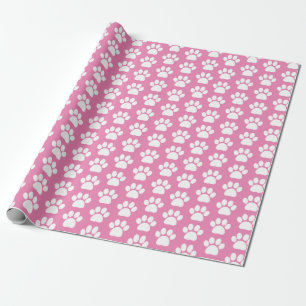Papier Cadeau Motif de Empreinte de patte de chien d'animaux de 