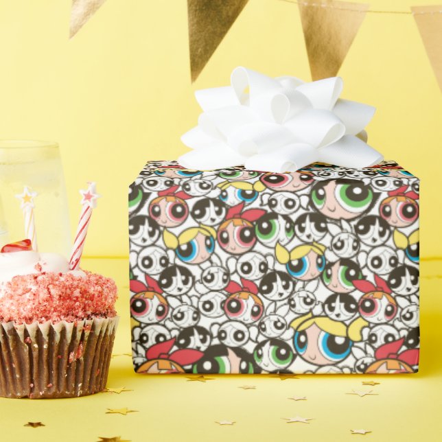 Papier Cadeau Motif de face pour les filles Powerpuff (Fête d'anniversaire)