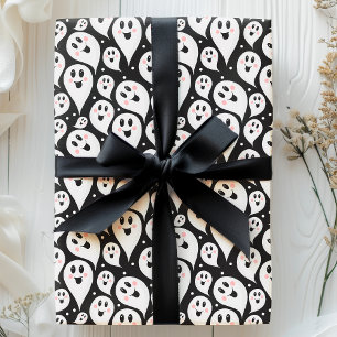 Papier Cadeau Motif de fantômes mignons pour Halloween