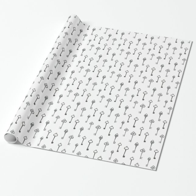 Papier Cadeau Motif de fausse clé (Déroulé)