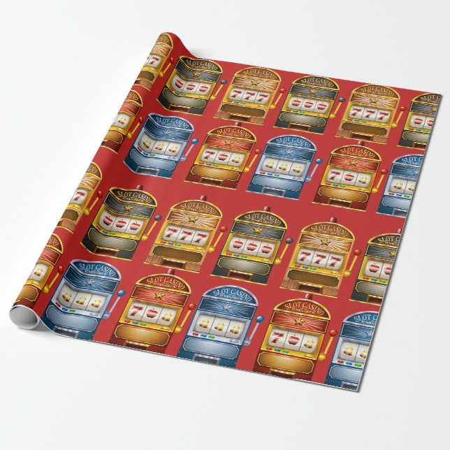 Papier Cadeau Motif de fentes rétro (Déroulé)