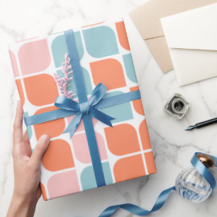 Papier Cadeau Motif de feuille géométrique