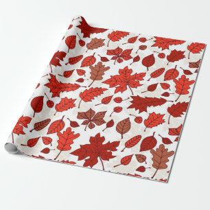 Papier Cadeau Motif de feuilles d'automne