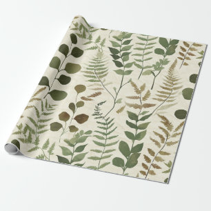 Papier Cadeau Motif de feuilles pressées botaniques – Impression