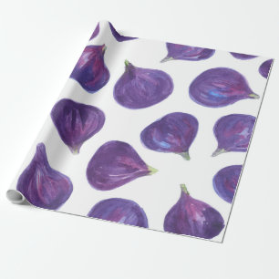 Papier Cadeau Motif de figues aquarelle