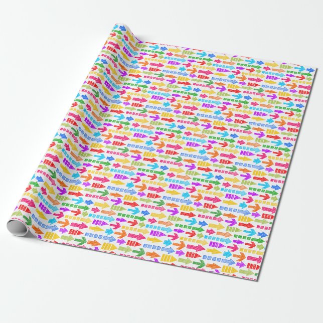 Papier Cadeau Motif de flèche géométrique moderne multicouleur v (Déroulé)