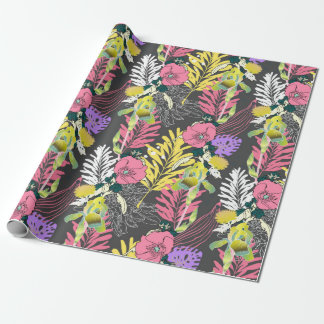 Papier Cadeau Motif de fleur artistique, beau tropique