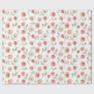 Papier Cadeau Motif de fleur de renoncule