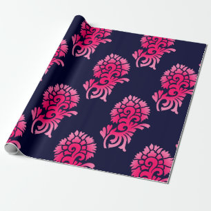 Papier Cadeau motif de fleur mughal indien sans soudure arrière-