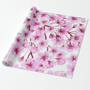 Papier Cadeau Motif de fleurs de cerisiers