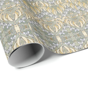 Papier Cadeau Motif de fleurs de phoques Art Nouveau Salomon