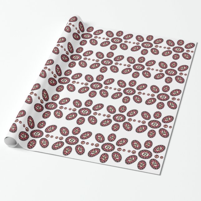 Papier Cadeau Motif de fleurs Mandala (Déroulé)