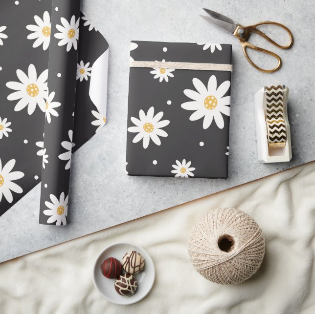 Papier Cadeau Motif de fleurs marguerites mignonnes (Artisanat)