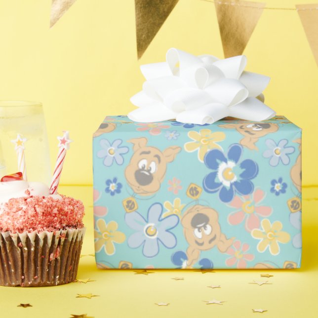 Papier Cadeau Motif de fleurs Scooby-Doo (Fête d'anniversaire)