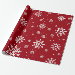 Papier Cadeau Motif de flocon rouge de Noël