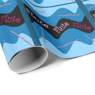 Papier Cadeau Motif de flute rose