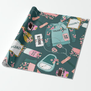 Papier Cadeau Motif de forme physique pour filles