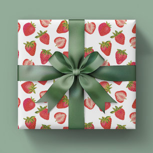 Papier Cadeau Motif de fraises d'été