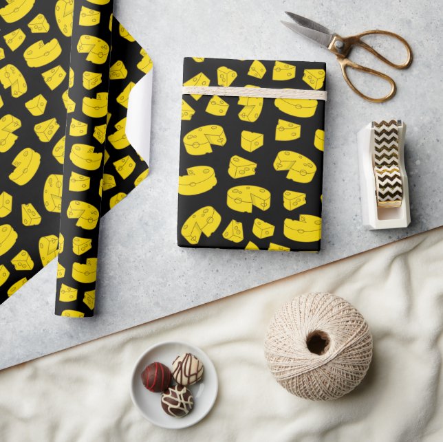 Papier Cadeau Motif de fromage jaune (Artisanat)