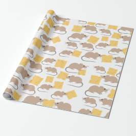 Papier Cadeau Motif de fromage mignon rongeur de la souris