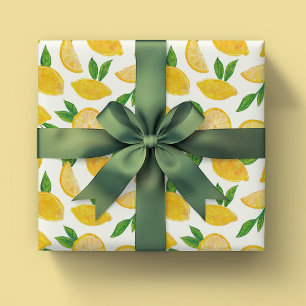 Papier Cadeau Motif de fruit citron agrume