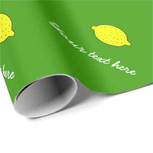 Papier Cadeau Motif de fruits de citron jaune personnalisé