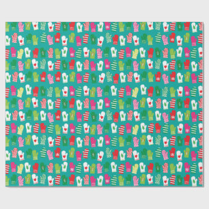 Papier Cadeau Motif de gants de cuisine de Noël